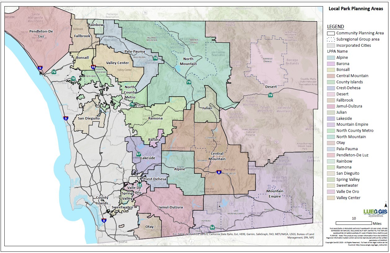 LPPA Park Planning Areas LPPA Park Planning Areas Map